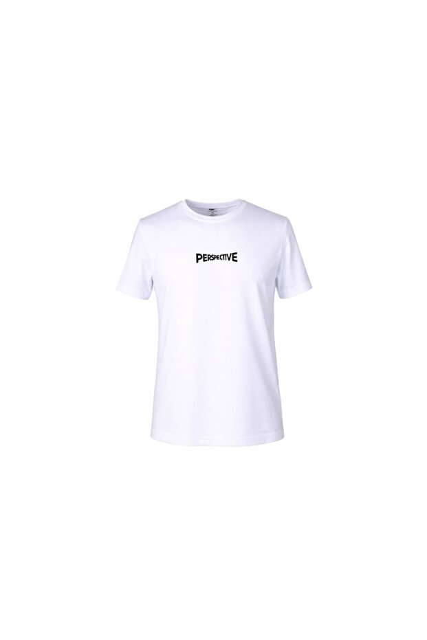 O-Neck Printed Men's T-Shirt Perspevtive White