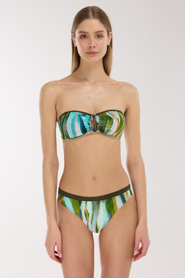 5612 Green Strapless Bikini Set