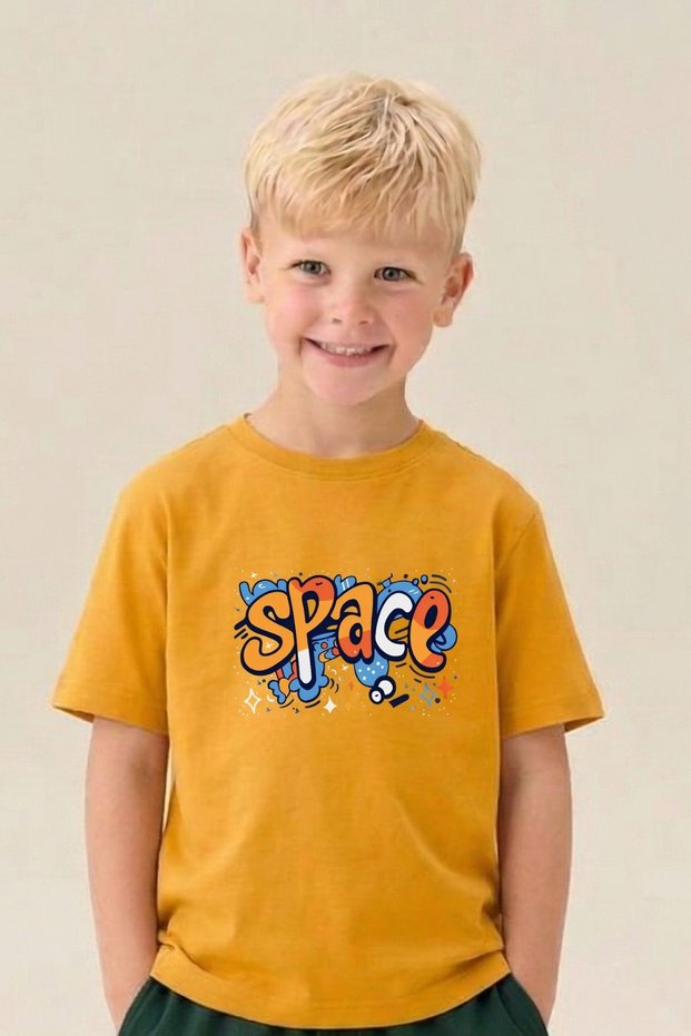 Busekids Unisex Kids Multi-Colored Basic Printed T-Shirt