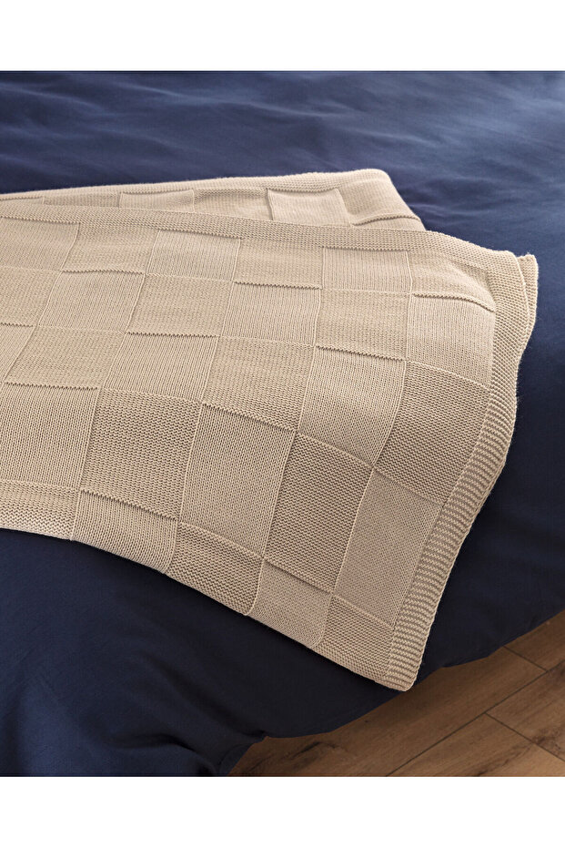 Perret Strickwaren Einzeldecke - Beige - 5