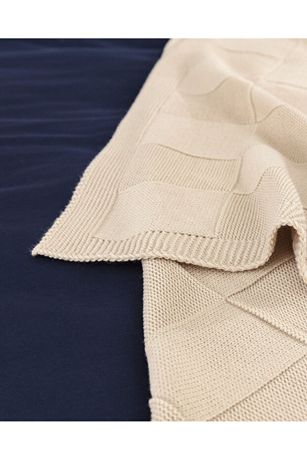 Perret Strickwaren Einzeldecke - Beige - 2