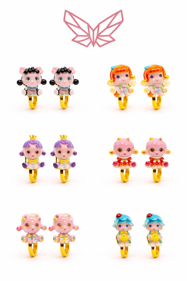 Set of 6 for Non-Pierced Ears Baby Cat Design Non-Pierced Earrings Suitable for Children