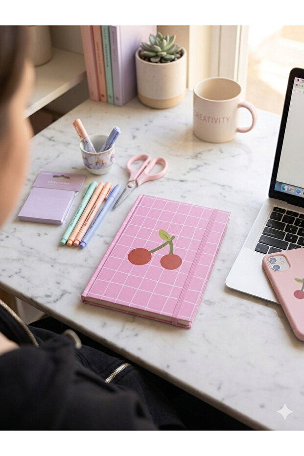 Hard Cover Elasticated Lined Notebook (20 × 14 Cm, 96 Sheets)
