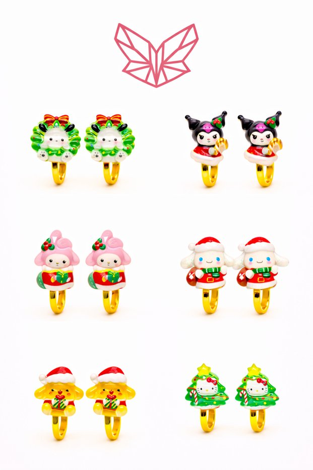 Non-Pierced Earrings Kuromi Hello Kity Cinnammaroll Pochaco My Melody Designed Non-Pierced Children's Earrings