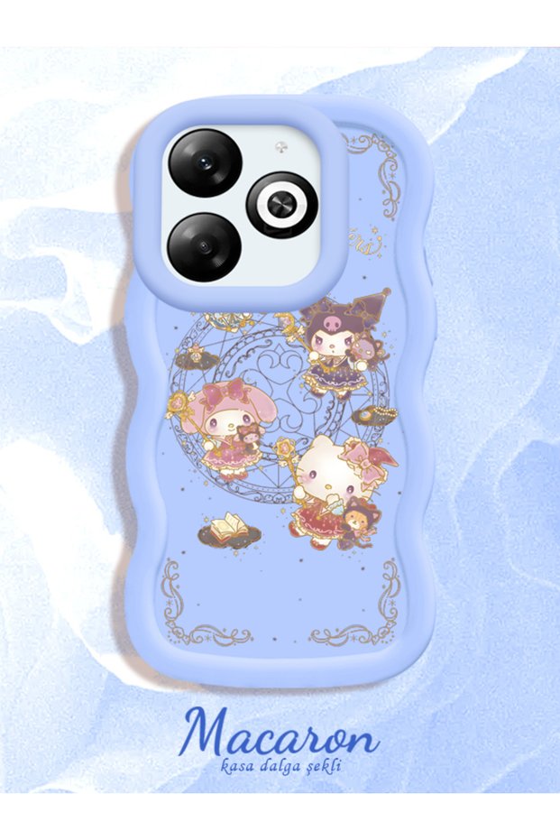 Simple Blue Silicone Phone Case Kitty Pattern Compatible with Infinix Smart 8 Shockproof