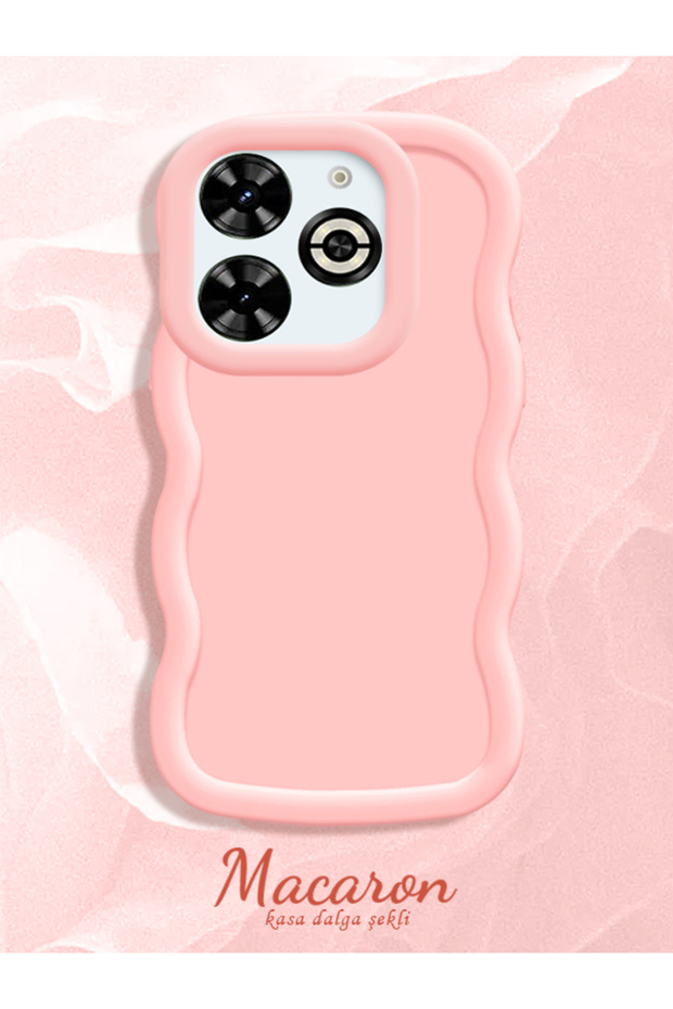 Simple Pink Silicone Phone Case Compatible with Infinix Smart 8 Plus Shockproof
