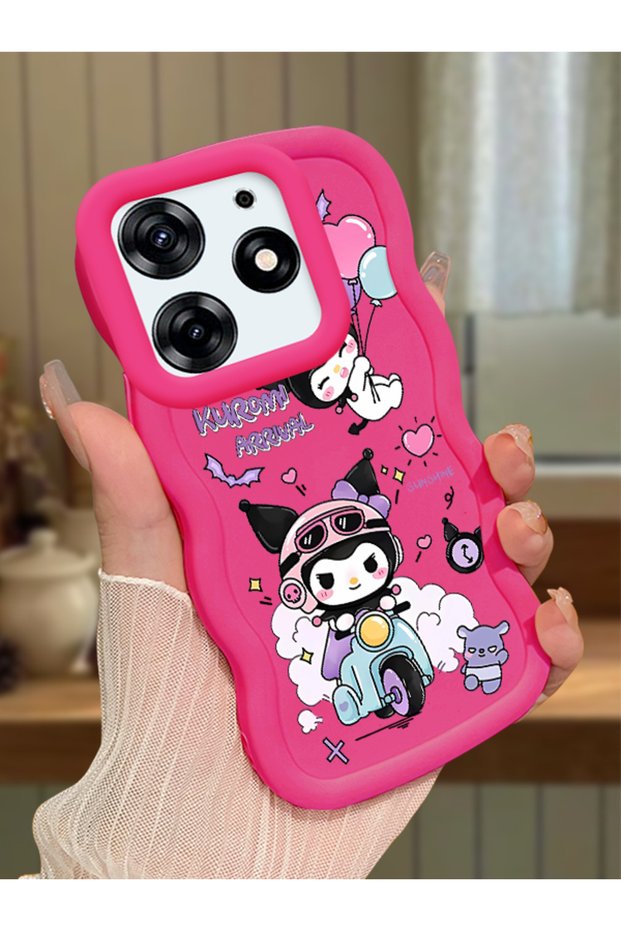Tecno Spark 10 Pro Compatible Shockproof Simple Red Silicone Phone Case Kuromi Pattern