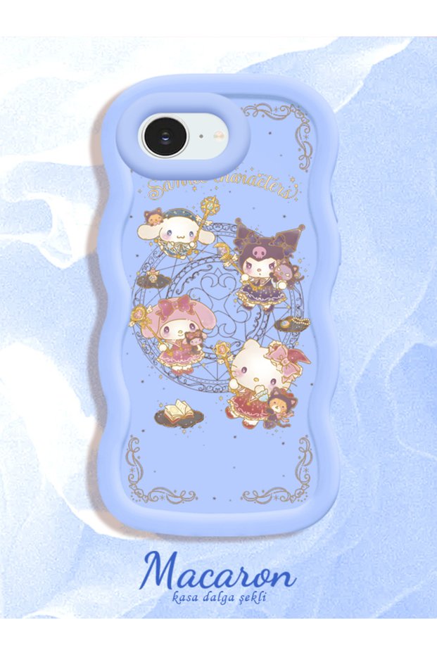 Simple Blue Silicone Phone Case Kitty Pattern Compatible with iPhone 16E Shockproof