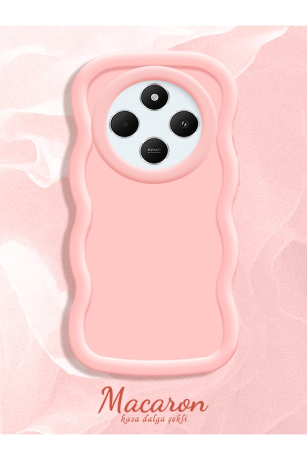 Shockproof Simple Pink Silicone Phone Case Compatible with Redmi 14C 4g