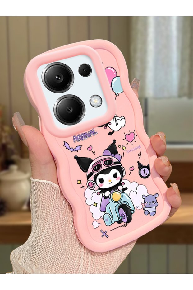 Poco M6 Pro 4g Compatible Shockproof Simple Pink Silicone Phone Case Kuromi Pattern