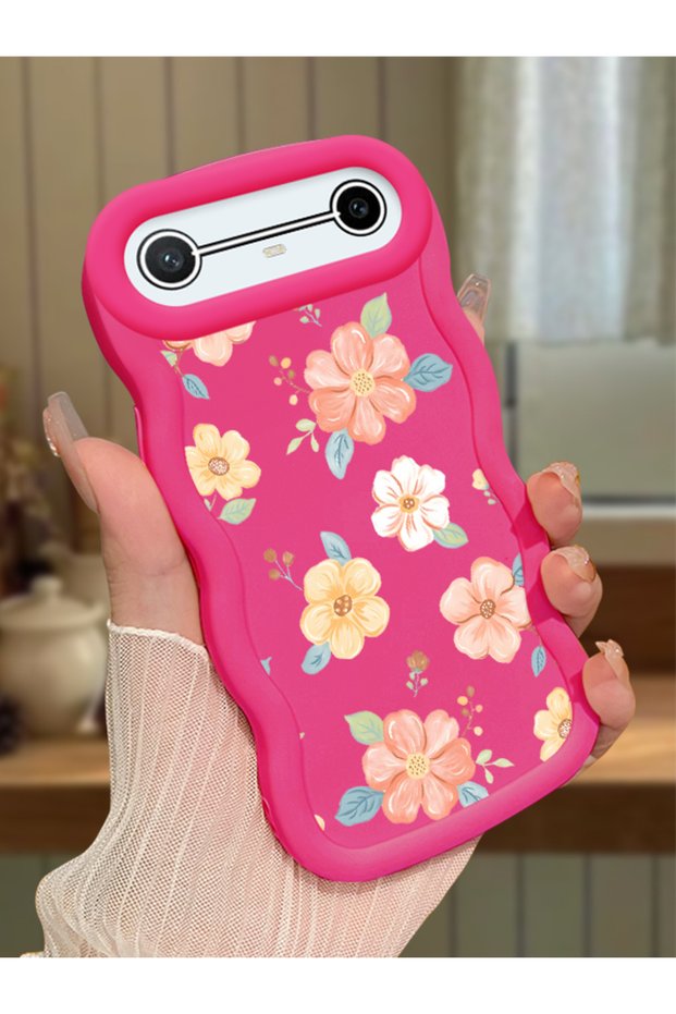 Tecno Pova Slim Compatible Shockproof Simple Red Silicone Phone Case Flower Pattern