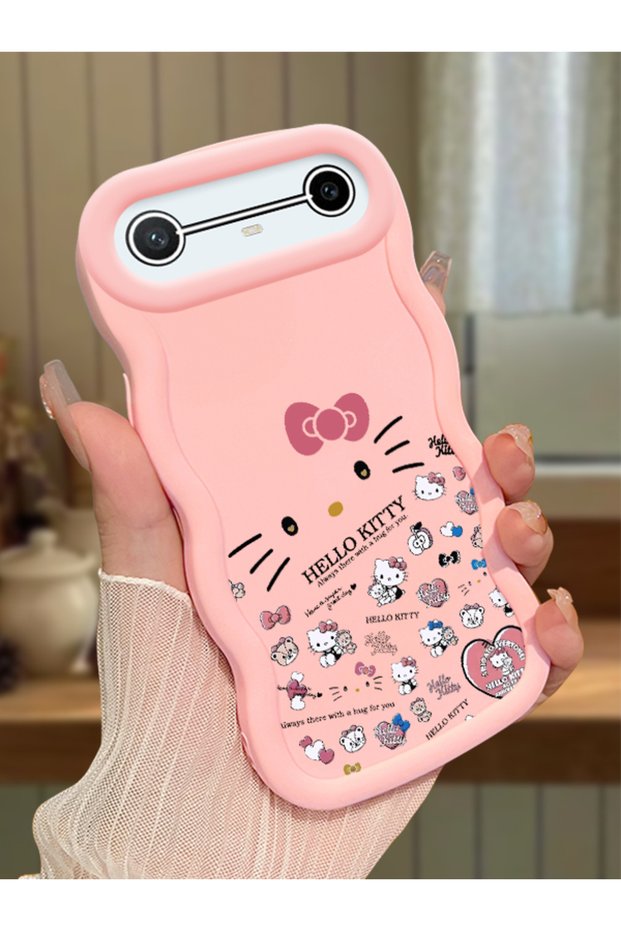 Tecno Pova Slim Compatible Shockproof Simple Pink Silicone Phone Case Hello Kitty Pattern