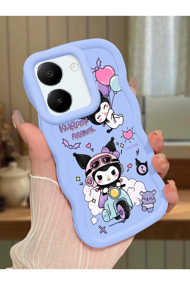 Vivo Y27S Compatible Shockproof Simple Blue Silicone Phone Case Kuromi Pattern