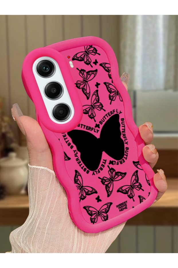 For Tecno Camon 40 Pro 5g Compatible Shockproof Simple Red Silicone Phone Case Butterfly Pattern