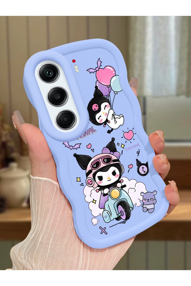 Tecno Camon 40 Pro 5g Compatible Shockproof Simple Blue Silicone Phone Case Kuromi Pattern