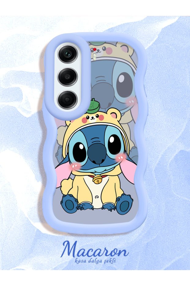 Simple Blue Silicone Phone Case Stitch Pattern Compatible with Tecno Camon 40 Shockproof