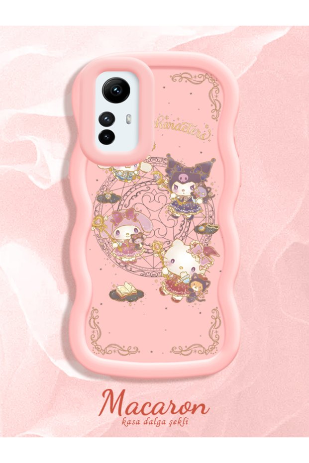 Simple Pink Silicone Phone Case Kitty Pattern Compatible with Redmi Note 12S Shockproof