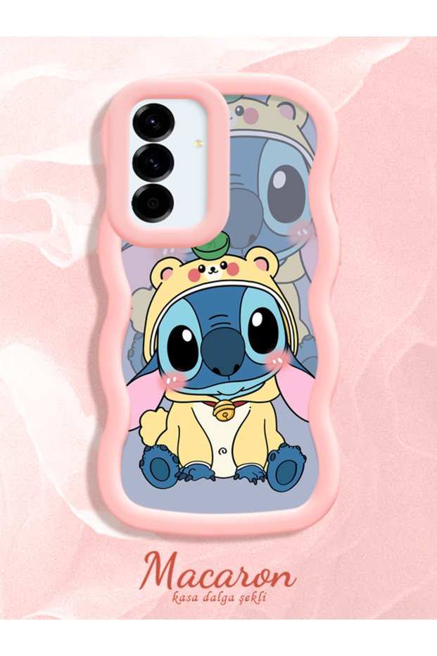 Simple Pink Silicone Phone Case Stitch Pattern Compatible with Samsung Galaxy A56 Shockproof