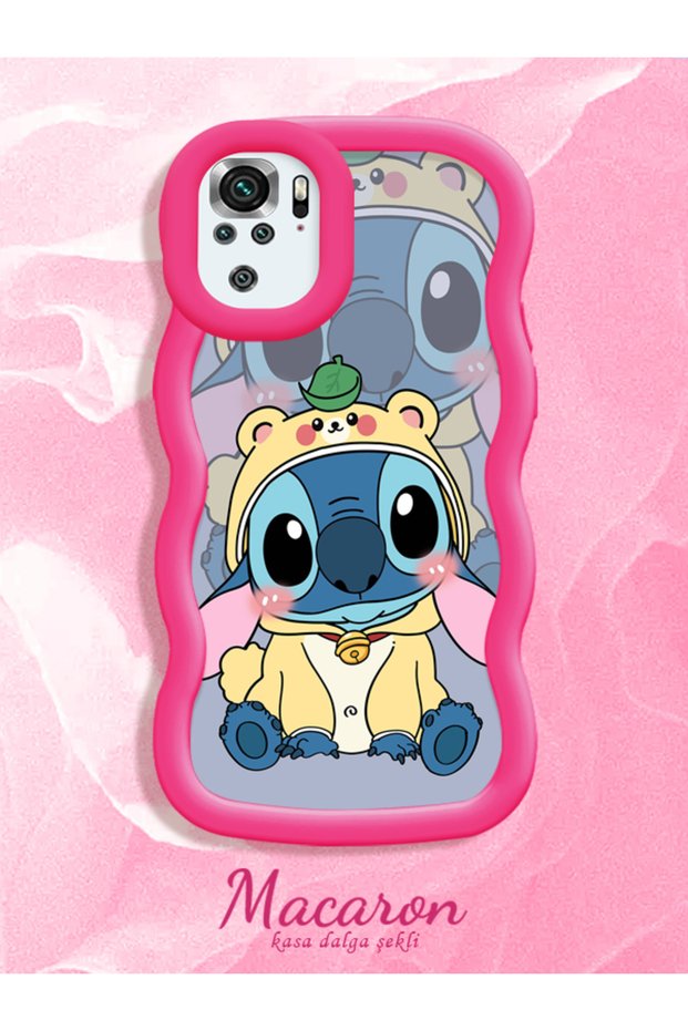 Simple Red Silicone Phone Case Stitch Pattern Compatible with Redmi Note 10S Shockproof