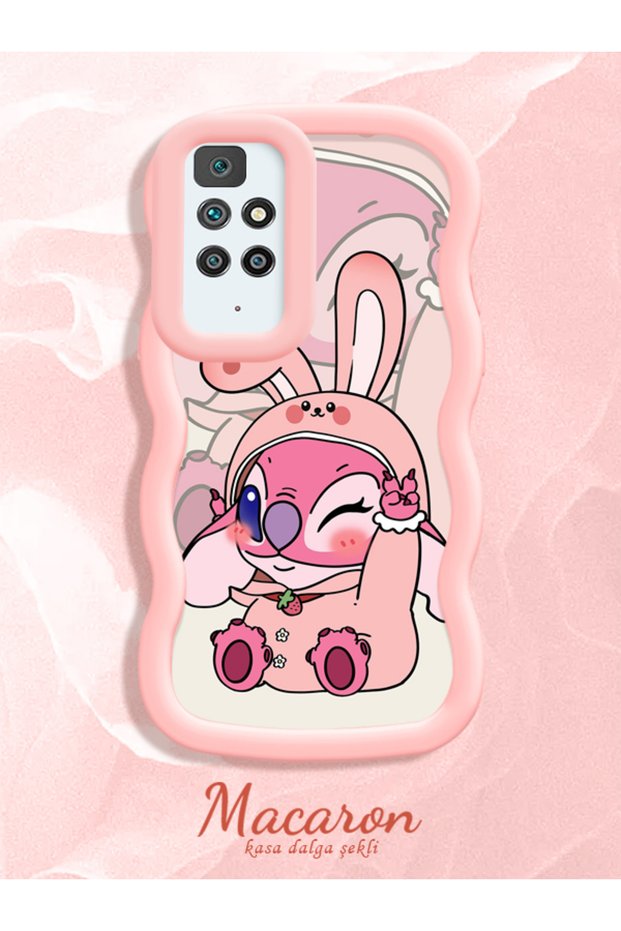 Shockproof Simple Pink Silicone Phone Case Cute Pattern Compatible with Redmi 10