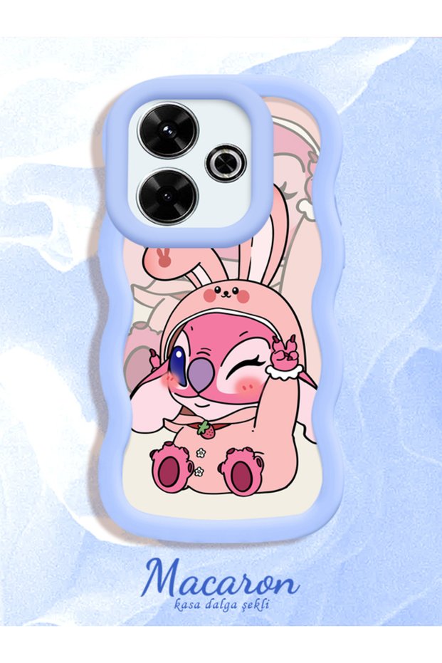 Simple Blue Silicone Phone Case Cute Pattern Compatible with Poco M6 Shockproof
