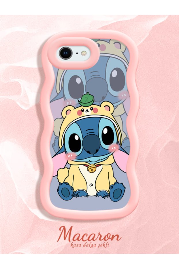 Simple Pink Silicone Phone Case Stitch Pattern Compatible with iPhone Se 2022 Shockproof