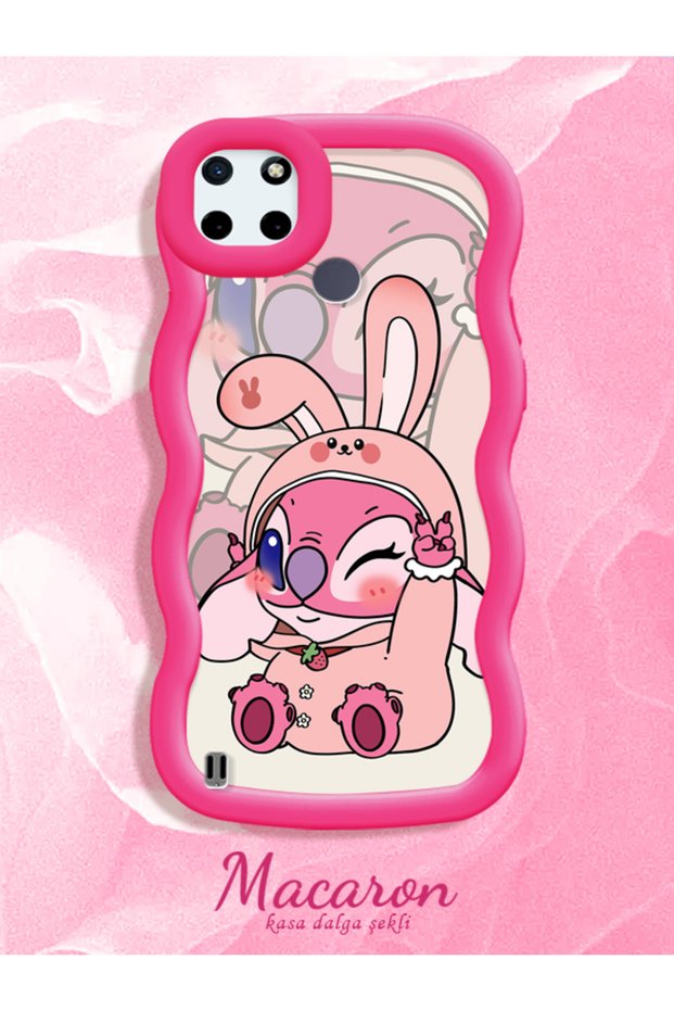 Simple Red Silicone Phone Case Cute Pattern Compatible with Realme C25Y Shockproof