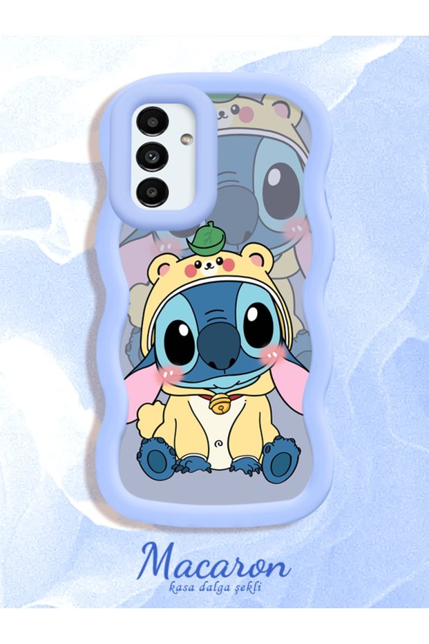 Simple Blue Silicone Phone Case Stitch Pattern Compatible with Samsung Galaxy A04S Shockproof