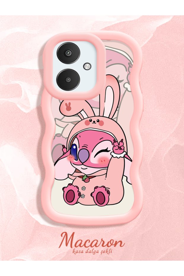 Shockproof Simple Pink Silicone Phone Case Cute Pattern Compatible with Redmi 13C
