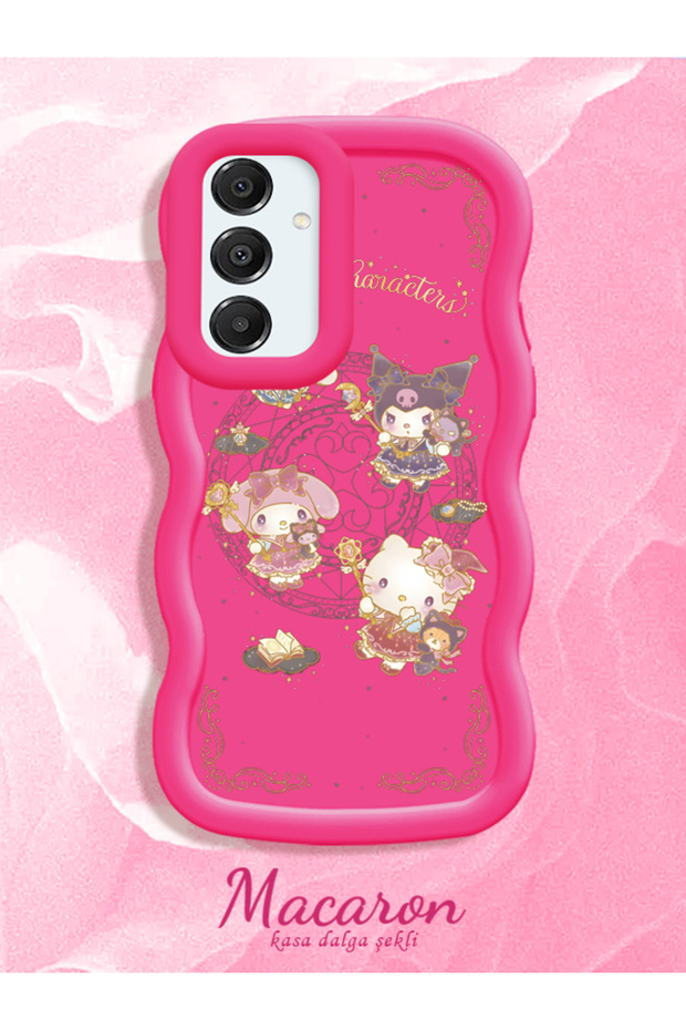Simple Red Silicone Phone Case Kitty Pattern Compatible with Samsung Galaxy A16 Shockproof
