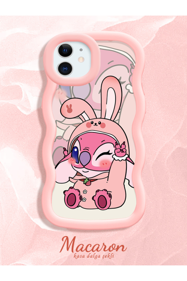 Shockproof Simple Pink Silicone Phone Case Cute Pattern Compatible with iPhone 12