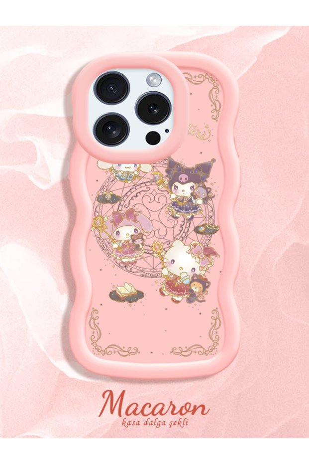 Simple Pink Silicone Phone Case Kitty Pattern Compatible with iPhone 16 Pro Max Shockproof