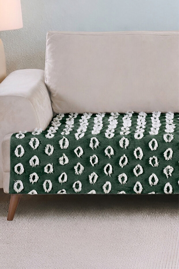 Bohemian Green Embossed Seat Cover 100X200 | Sofa Divan Sofa Bed Armchair Cover Shawl