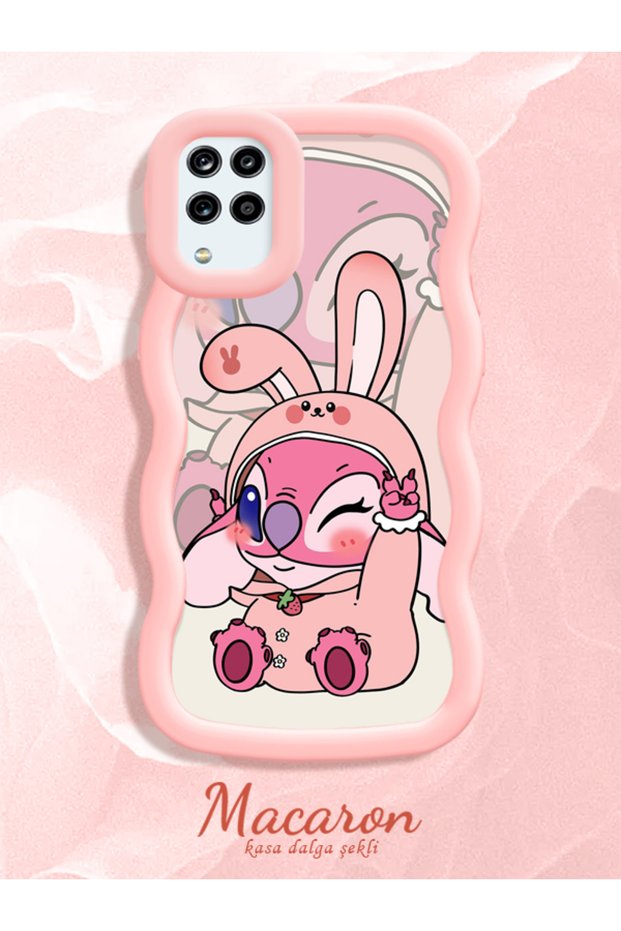Simple Pink Silicone Phone Case Cute Pattern Compatible with Samsung Galaxy A12 Shockproof