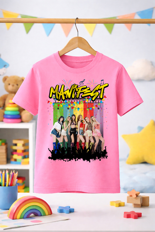 Manifest Pattern Printed Kids Girls Boys Unisex Tshirt