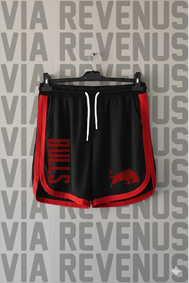 Bulls Printed Unisex Retro Varsity Sports Training Shorts