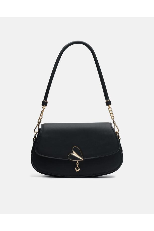 Women's Stylish Hand & Shoulder Bag with Gold Chain Detail and Litva Cover - Imported a Quality