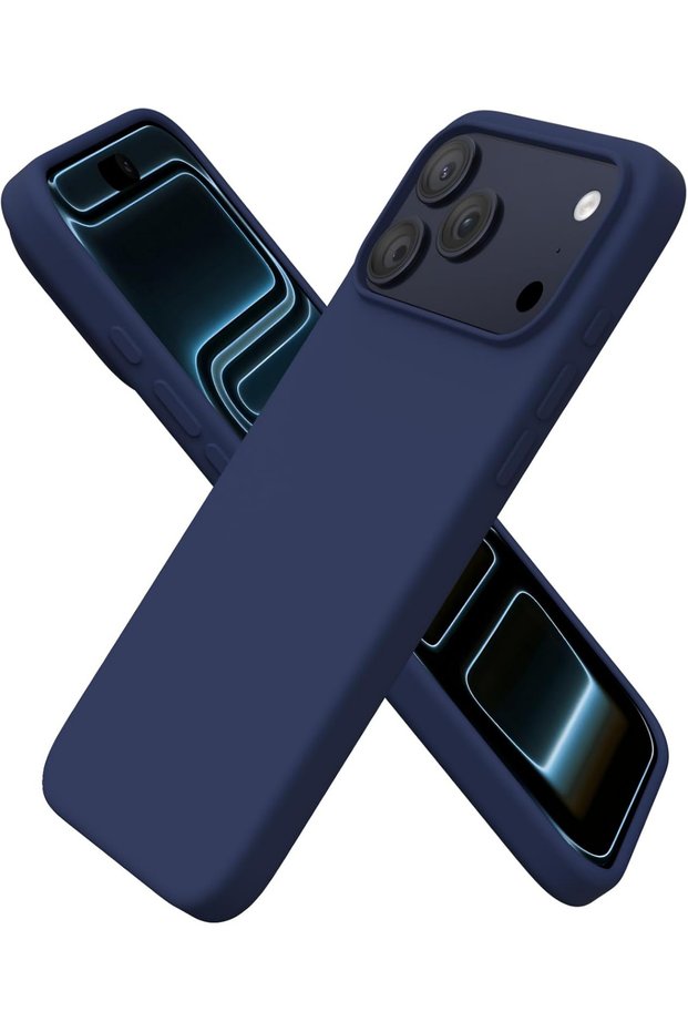 iPhone 17 Pro Max / 18 Pro Max Compatible Velvet Launch Silicone Case Matte Soft Textured Camera Protected Premium Cover Navy Blue