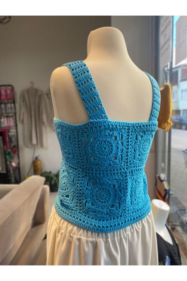 Motif Bustier Crop Top
