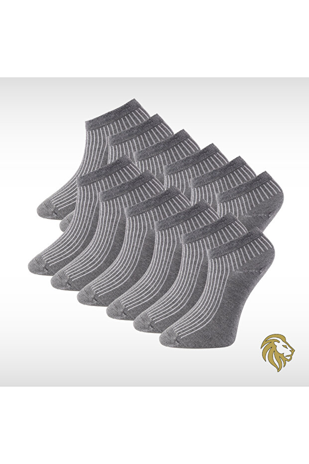 Pure Bamboo Men's Booties Flat Short Gray Socks Seamless Premium Boxed 12-Piece L5952Aznp Softaura