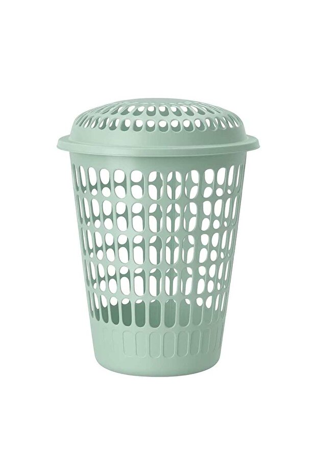 Tall Plastic Laundry Basket with Lid | Laundry Hamper for Dirty Clothes, Towel Storage