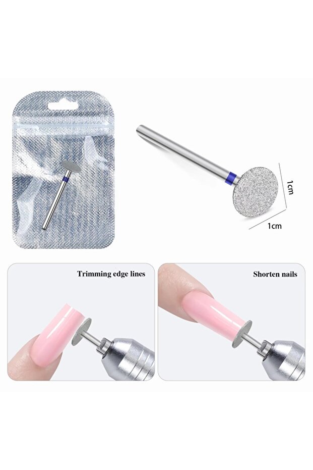 01 small 1Pc Diamond Nail Drill Bit Milling Cutter For Cuticle Clean Gel Overflow Removal Manicure P