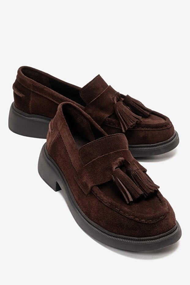 Amelia Women's Genuine Leather Loafer Brown Suede