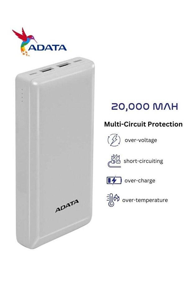 Power Bank C20 | 20,000 mAh | USB Type-C and Type-A | Multi-Circuit Protection | Compatible wi