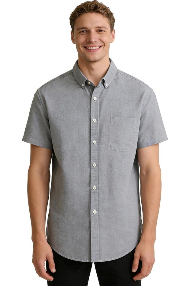 Long Sleeve Mens Button Up Shirts Wrinkle-Resistant Fashion Clothing