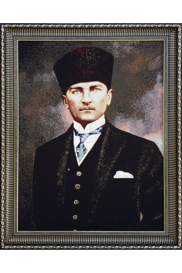 F2S Jacquard Long-Life Tapestry Woven Fabric - Gazi Mustafa Kemal Atatürk - 30X42 cm