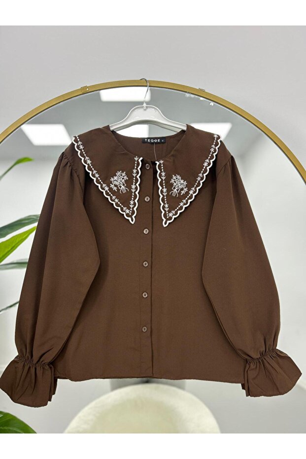 Baby Collar Embroidery Detailed Blouse