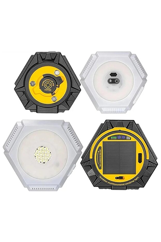 مصباح تخييم LED طراز DX-788 مع أضواء ملونة وبنك طاقة محمول