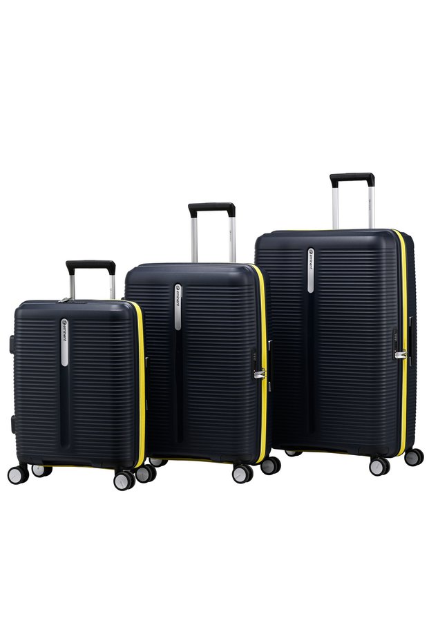 Hardcase 3-Pieces Set Travel Bags Unisex PP Luggage Trolley Lightweight Expandable 4 Double Spinner Wheel Travel Suitcases with TSA Lock and Safe Zippers, B0013