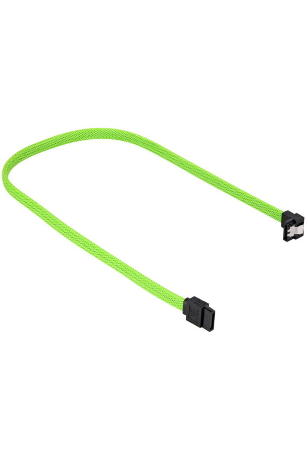 Cablu SATA III cotit verde - 45 cm